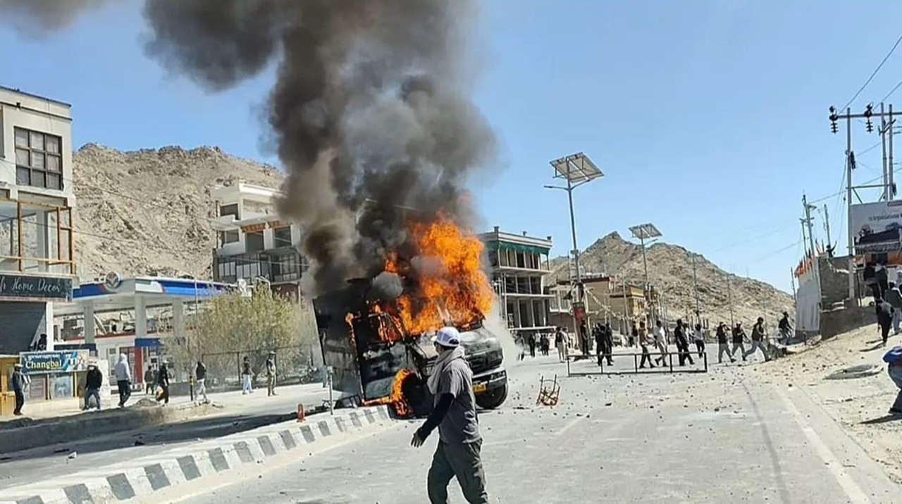 BJP Headquarters in Leh Vandalised as Protests Erupt Over Ladakh’s Statehood Demand
