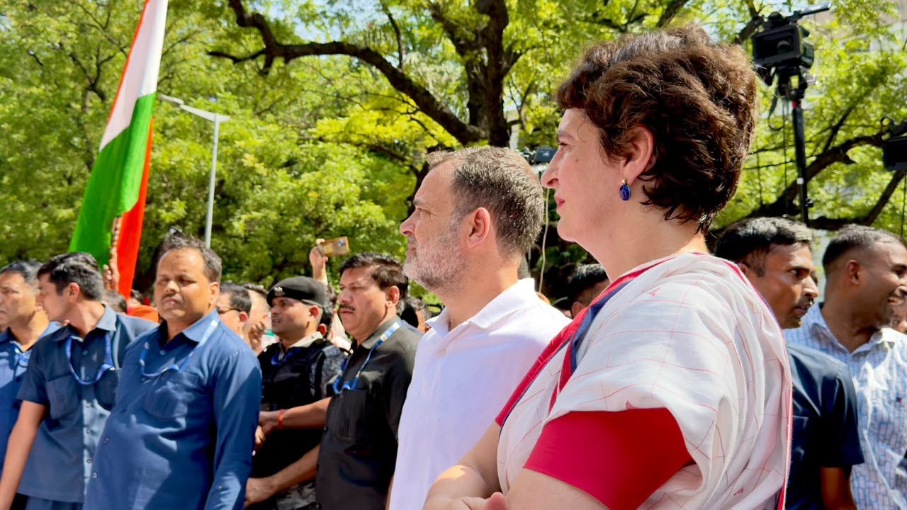Rahul Gandhi, Priyanka Gandhi Detained During INDIA Bloc Protest At EC Office